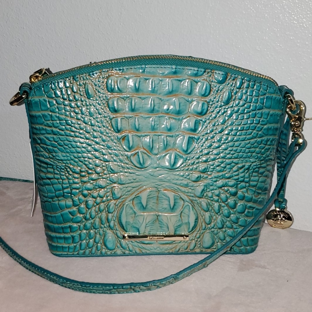 Brahmin Mini Duxbury Turquoise Melbourne Crossbody - Picture 2 of 14